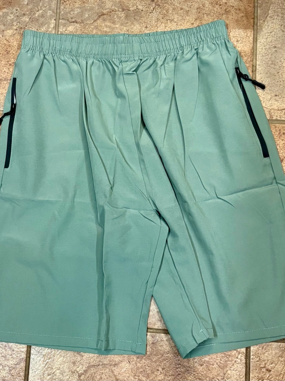 Women's Seafoam Green Elastic-Waist Bermuda Shorts-Dry Wick-Large